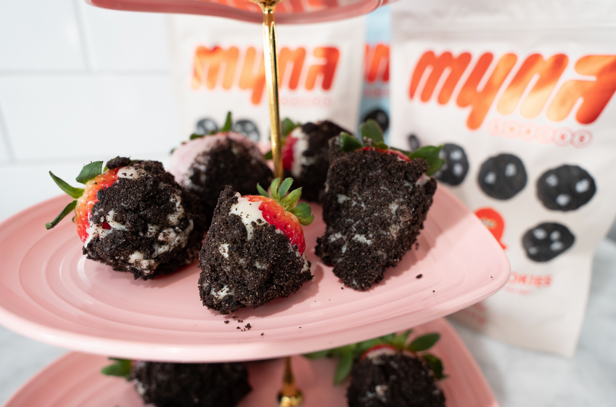 White Chocolate and Midnight Minis Dipped Strawberries