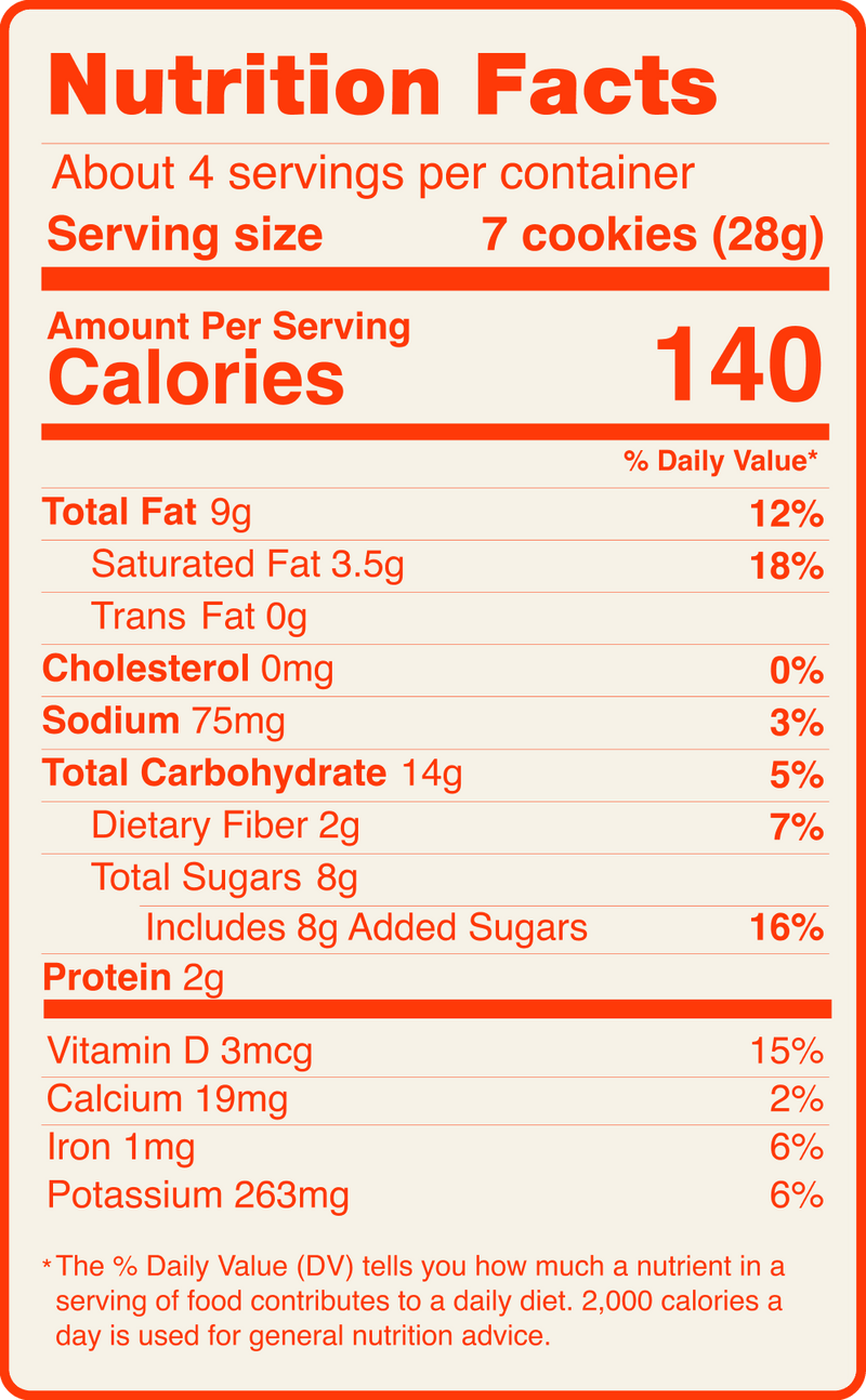 Midnight Mini Cookies Nutritional Facts
